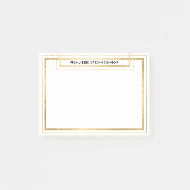 Chic Minimalism Golden Foil Office-meddelande Post-it Block (Framsida)