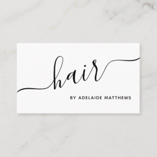 Chic Minimalist Black White Hair Salon Hairstylist Visitkort