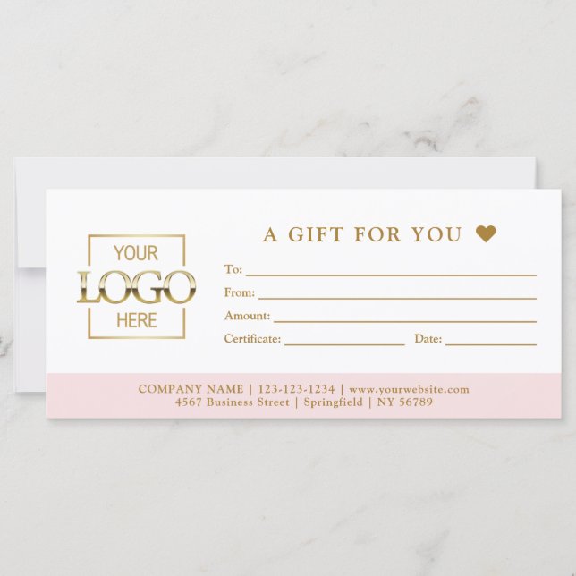 Chic Minimalist Business Gift Certificate Template (Framsida)
