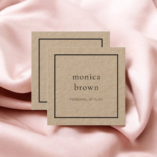 Chic Minimalist modern   kraft Fyrkantigt Visitkort