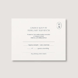 Chic Minimalist Monogram Wedding RSVP OSA Kort