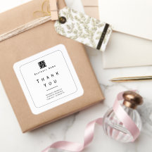 Chic Minimalist Thank You Business Logo White