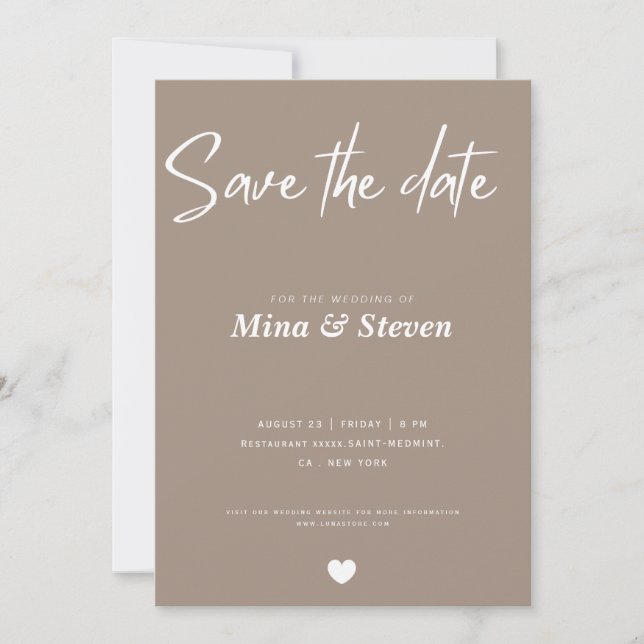 Chic minimalist typografi Bröllop  Spara Datumet (Framsida)