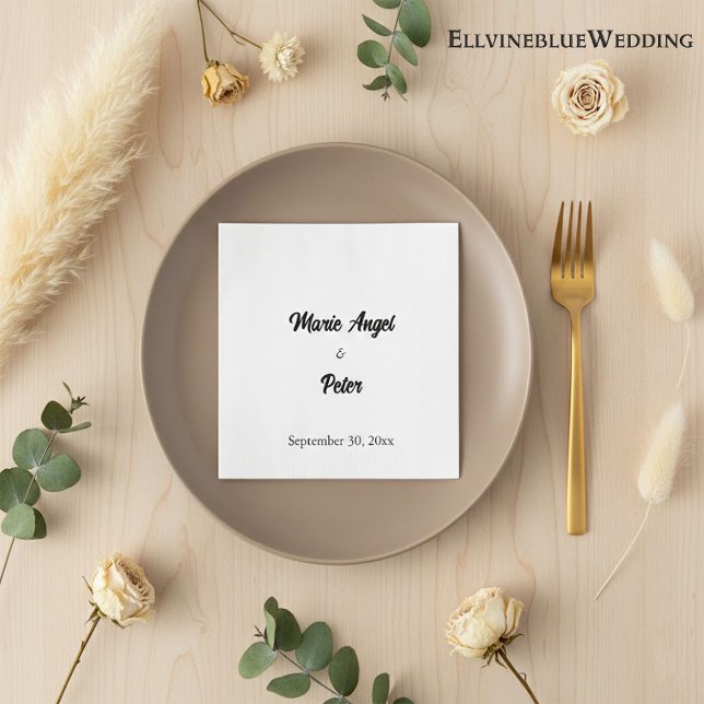 Chic Minimalist Typography Wedding Pappersservett (Skapare uppladdad)