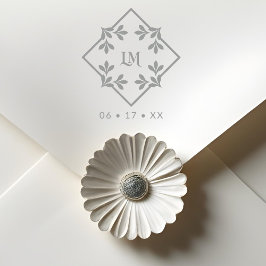 Chic Minimalist Wedding Design Botanical Monogram Stämpel