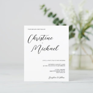 Chic minimalistisk Bröllop Black White enkel