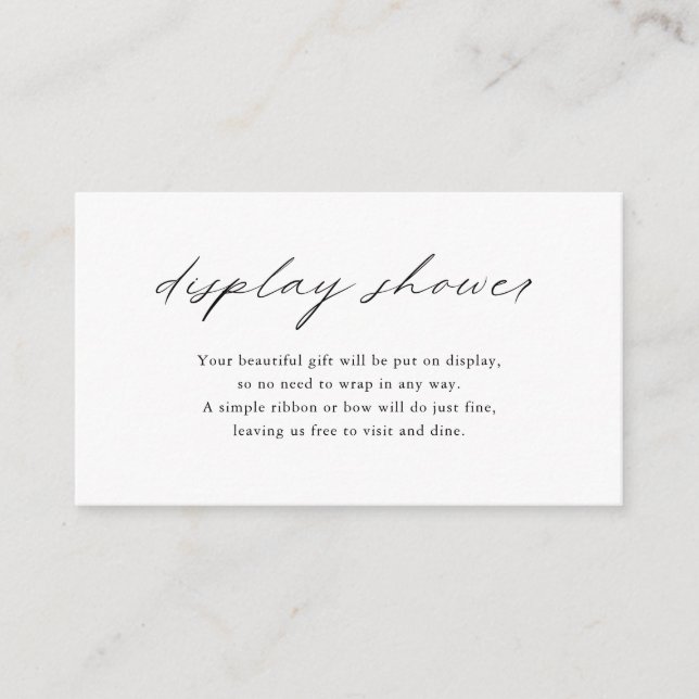 Chic Minimalistisk Elegant Enkel Visning Shower Tilläggskort (Framsida)