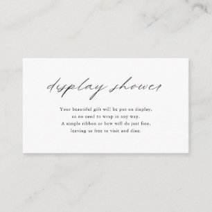 Chic Minimalistisk Elegant Enkel Visning Shower Tilläggskort