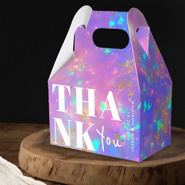 Chic minimalistisk Guld Opal Tack Bröllop med fets Presentaskar (Skapare uppladdad)