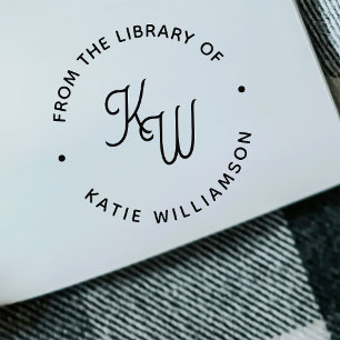 Chic Minimalistisk Initialer Round Typography Bibl Självfärgande Stämpel