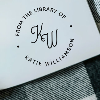 Chic Minimalistisk Initialer Round Typography Bibl Självfärgande Stämpel