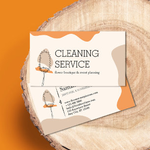 Chic Minimalistisk Janitorial Handy Mop Städning Visitkort