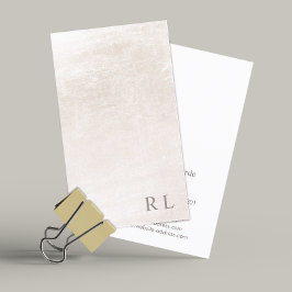 Chic Minimalistisk monogram elfenbensvit marmor Visitkort