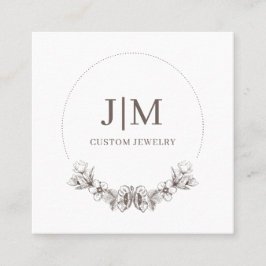 Chic Minimalistisk monogram judisk designer Fyrkantigt Visitkort