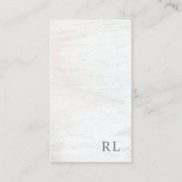 Chic Minimalistisk monogram Rustic White Wood Visitkort