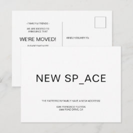 Chic Minimalistisk Ny Hem Flytt Meddelande Vykort