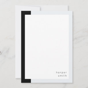 Chic Minimalistisk Personlig Namn Black Grått Anteckningskort