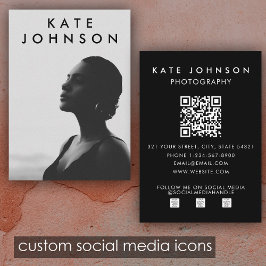 Chic - minimalistisk Professionell - QR-kod för fo Visitkort