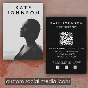 Chic - minimalistisk Professionell - QR-kod för fo Visitkort