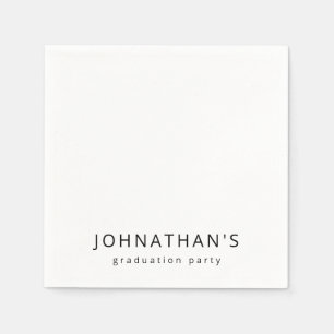 Chic Minimalistisk svartvitt Party Pappersservett