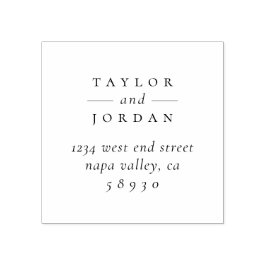 Chic Minimalistisk typografi Bröllop Returadress Stämpel