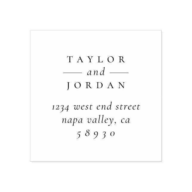 Chic Minimalistisk typografi Bröllop Returadress Stämpel (Tryck)
