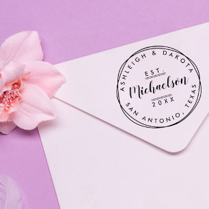 Chic Minimalistisk typografi och skript Bröllop Stämpel