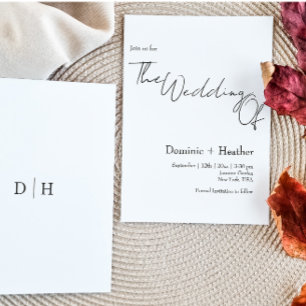 CHIC Minimalistiskt Elegance Bröllop Inbjudningar