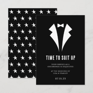 Chic Minimalistiskt Groomsman Frieri kort