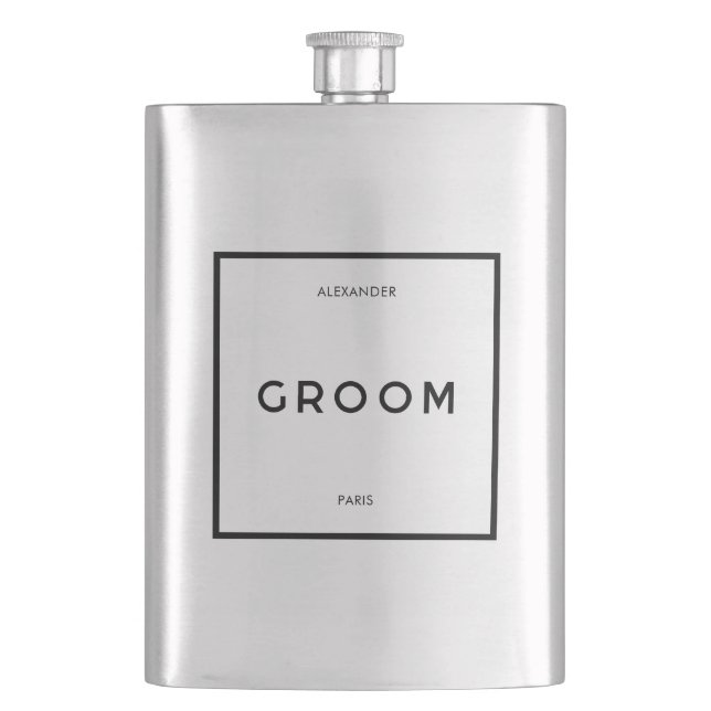 Chic Minsta Fransk Svartvitt Groom Namn Fickplunta (Framsidan)