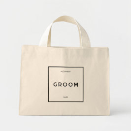 Chic Minsta Fransk Svartvitt Groom Namn Mini Tygkasse
