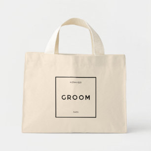 Chic Minsta Fransk Svartvitt Groom Namn Mini Tygkasse