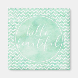 Chic Mint Chevron Rand Hej BeSnyval Magnet