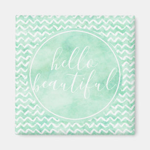Chic Mint Chevron Rand Hej BeSnyval Magnet