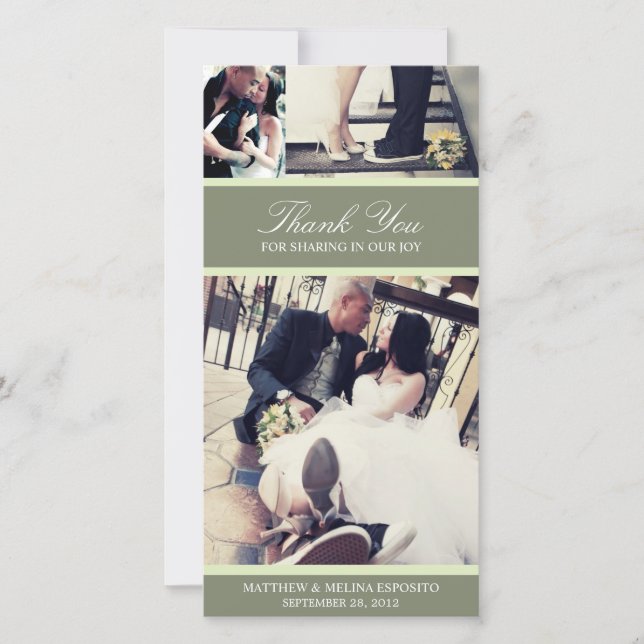 CHIC MINT GRATITUD | BRÖLLOP TAANK DIG CARD TACK KORT (Framsida)
