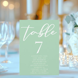 Chic Mint Grönt White Bröllop Bord Card med Namn