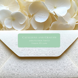 Chic Mint Grönt White Bröllop Returadress Etikett