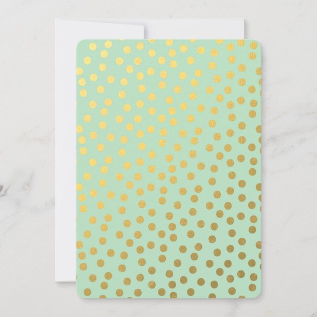 Chic Mint Guld Dots Baby Shower Inbjudningar (Framsida)