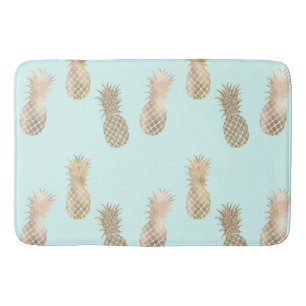 Chic Mint Guld Glam Pineapples Badrumsmatta