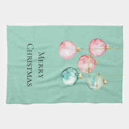 Chic Mint Rosa Guld julprydnader Kökshandduk