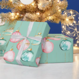 Chic Mint Rosa Guld julprydnader Presentpapper