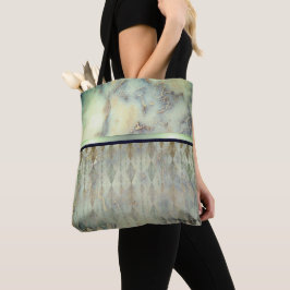 Chic Minty Grönt Marble Harlequin Tygkasse