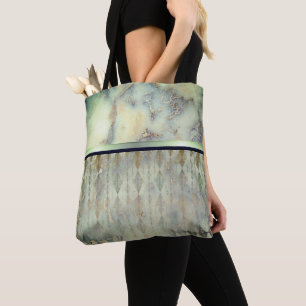 Chic Minty Grönt Marble Harlequin Tygkasse