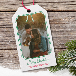 Chic Mistletoe & Bow Anpassningsbar - fotopul Presentetikett
