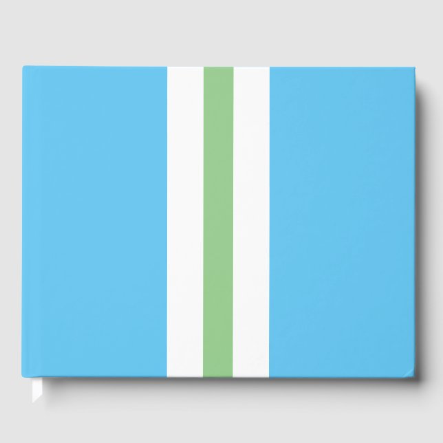 Chic Mjuk Grönt Vit Lodrät Rand på Himlar Blue Gästböcker (Framsida)