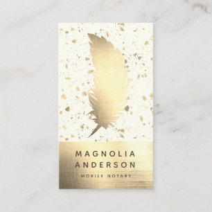 Chic Mobile Notary Gold Foil Quill Visitkort