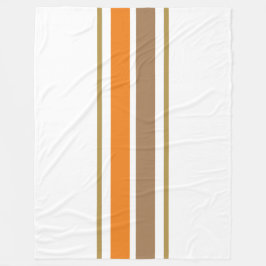 Chic Mocha Brown Orange Tävla Rand On White Fleecefilt