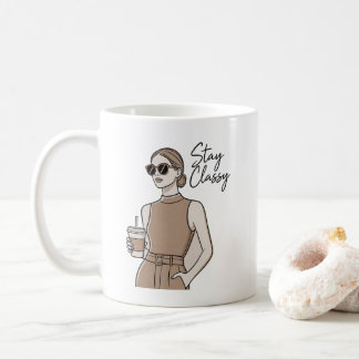 Chic Modepige Förbli Klassig  Estetisk Minimal  Kaffemugg