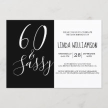 Chic Modern 60 Sassy Black White 60:e födelsedagen