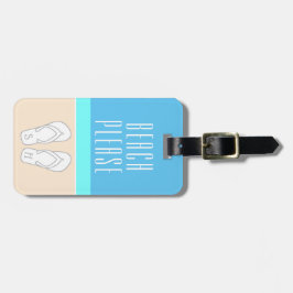 Chic Modern Abstrakt Beach Snälla Monogram Travel Bagagebricka